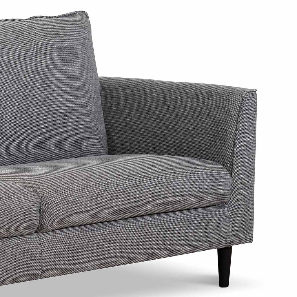 3 Seater Fabric Sofa - Graphite Grey with Black Leg