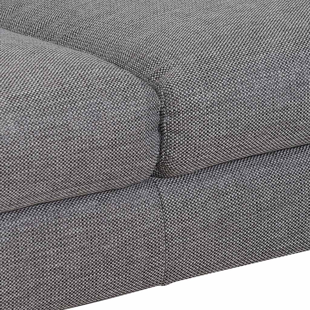 3 Seater Fabric Sofa - Graphite Grey with Black Leg