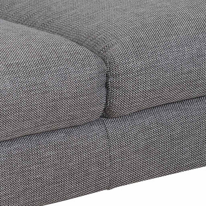 3 Seater Fabric Sofa - Graphite Grey with Black Leg