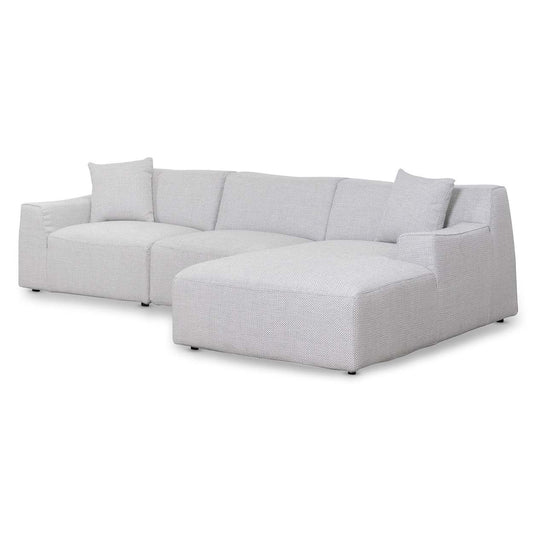 3 Seater Right Chaise Sofa - Passive Grey