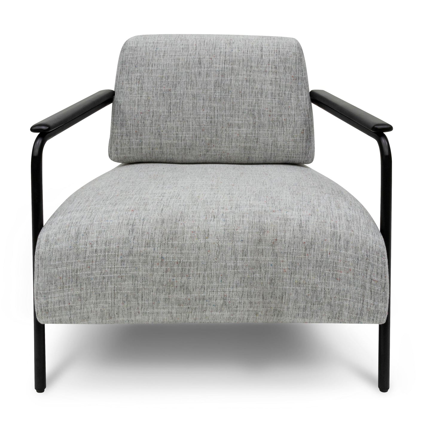 Fabric Armchair - Light Spec Grey with Black Legs