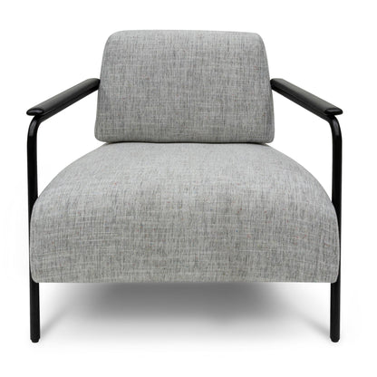 Fabric Armchair - Light Spec Grey with Black Legs