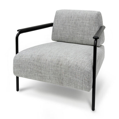 Fabric Armchair - Light Spec Grey with Black Legs