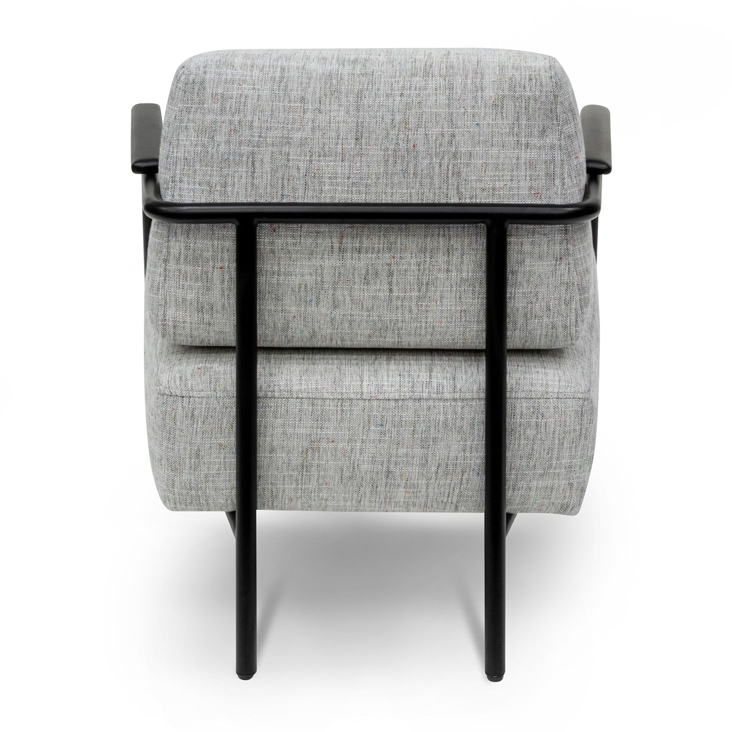 Fabric Armchair - Light Spec Grey with Black Legs