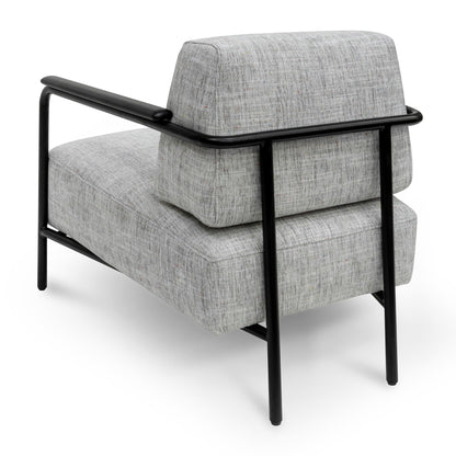 Fabric Armchair - Light Spec Grey with Black Legs