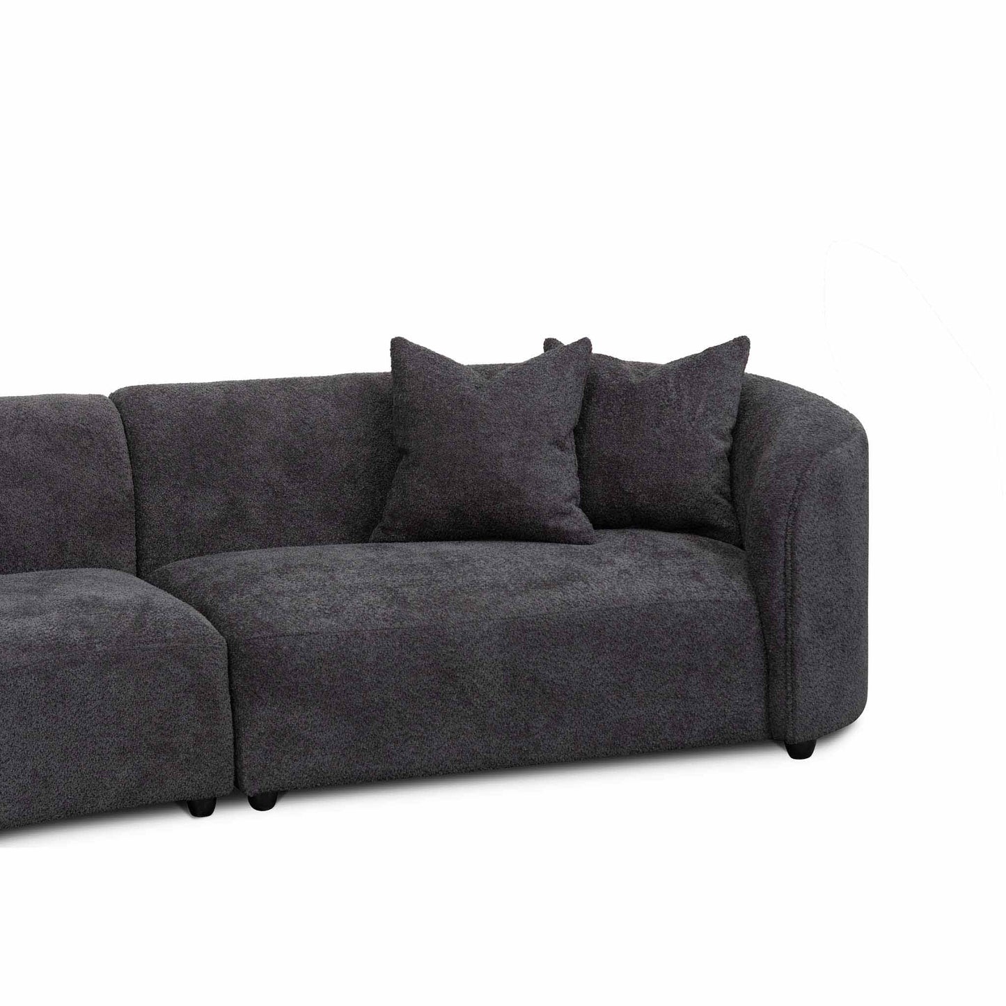 Left Chaise Sofa - Charcoal Fleece