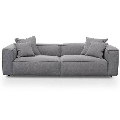 4 Seater Sofa with Cushion and Pillow - Graphite Grey