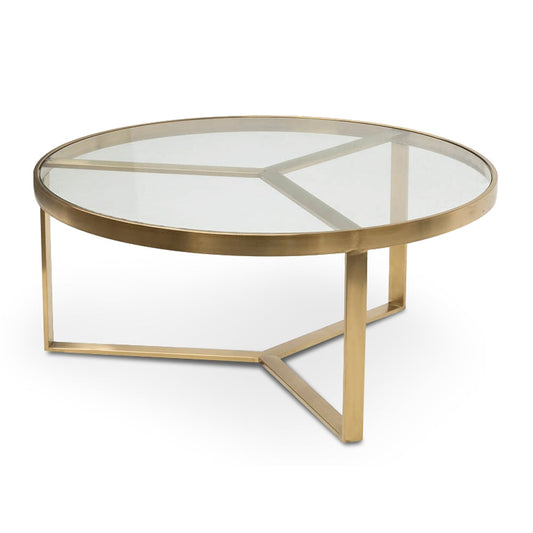 90cm Coffee Table - Brushed Gold Base