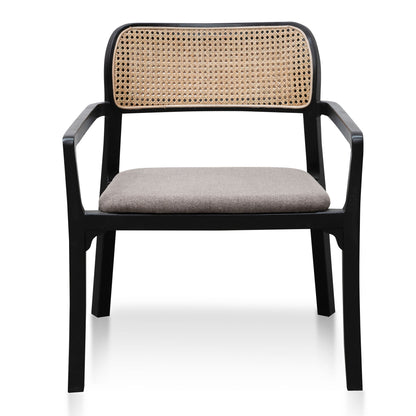 Fabric Armchair - Caramel Grey with Black Legs