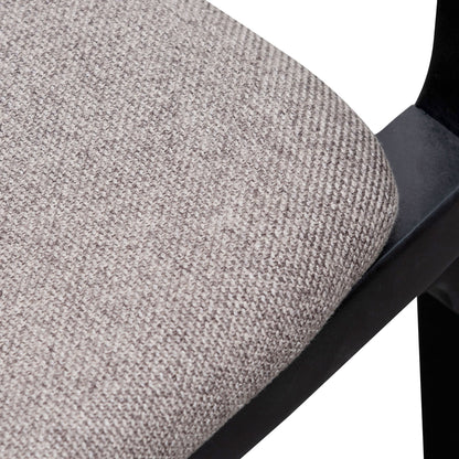 Fabric Armchair - Caramel Grey with Black Legs