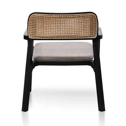 Fabric Armchair - Caramel Grey with Black Legs